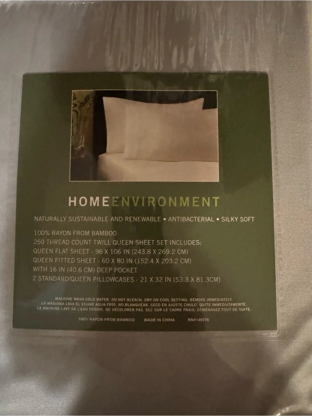 Home Environment Queen Sheet Set - light grey